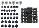 Námornícke modré ozdoby SET 40 kusov, nerozbitné, mix vzorov, trblietavá snehová vločka