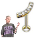 Náušnica s kubickým zirkónom zlatý helix tragus piercing do uší šperk 1,2/6