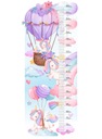 Nálepka na stenu s grafom výšky Unicorns Rainbow