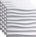 Biely 3D kazetový nástenný panel WAVE STREAM 1m2