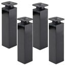 Nábytkové štvorcové nožičky V-15 cm čierne 4x SET NOŽÍK SKRINÍK NA KOMODU
