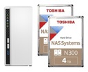 NAS server Qnap TS-233 2 GB + 2 x 4 TB Toshiba N300