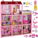 Veľký domček pre bábiky vila + bábika + nábytok 24 el