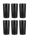 6x sklo 300ml lesklé čierne