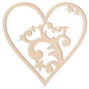 Srdiečkový dekor preglejka floresy srdce 10cm