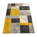 Moderný mäkký koberec BCF štvorcový žltý 80x150
