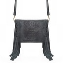 VERA PELLE semišová boho messenger taška so strapcami a popruhom C.GRAY