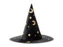 Witch Witch klobúk, čierna, zlatá potlač