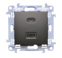 Dvojitá zásuvka USB BLACK SIMON 10