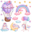 Nálepky na stenu UNICORN pre dievčatá RAINBOW
