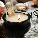 2 ks halloweenskych dekoračných sviečok s kostrou