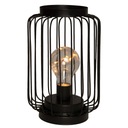 Čierny kovový RETRO lampáš s 21 cm LED žiarovkou