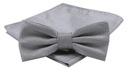 Pánsky motýlik so súpravou Pocket Square - Alties - sivý, jemný vzor