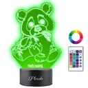 3D LED nočná lampa Medvedík Panda Darujte Váš nápis Gravírovanie mena 16 farieb