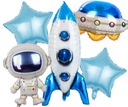 Balóny VESMÍRNY ASTRONAUT ROCKET UFO narodeniny x5