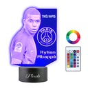 PSG Kylian Mbappe 3D LED nočná lampa s názvom