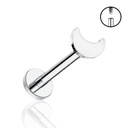 PIERCING Labret Náušnica Strieborná MOON Helix LOBE Tragus TITANIUM 1.2/8/3