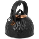 Rýchlovarná kanvica s píšťalkou, plynová indukcia Brunbeste, 2,5 l, čierny diamant, zlatá