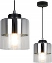 Stropné závesné svietidlo, sklenené tienidlo, chróm, nastaviteľné, 100 cm, LED E27