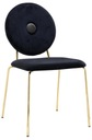 Čierna stolička BAROCCO, šedý gombík - velúr, zákl