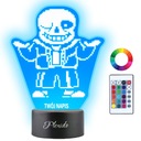 Lampka Nocna LED 3D Undertale W.D Gaster Sans Prezent Twój Napis Grawer