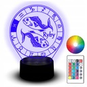 LED NOČNÁ LAMPA ZNAMENIE ZODIAC RYBY RYBA 3D NÁZOV