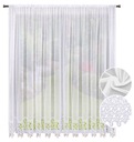 DEKORATÍVNY ZÁCLONU 230x400 S GUIPURE 20CM BIELA ​​ČIPKA OBÝVAČKA