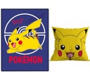 POKEMON Pikachu deka fleecová deka kockovaný prehoz 100x140 + vankúš 40x40