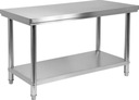 Skrutkovaný centrálny stôl s policou 1400×600×V850 mm