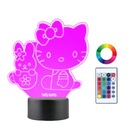 3D LED nočná lampa Názov HELLO KITTY MUM KID MAMA