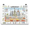 PLAGÁT VARŠAVA MAPA PANORÁMA VEĽKÁ ANDRZEJ MLECZKO