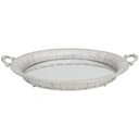 Strieborný zrkadlový podnos, okrúhly, prelamovaný, priemer 52 cm XL