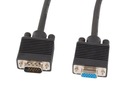 LANBERG VGA PREdlžovací kábel M/F 3M (tienený, ČIERNY)