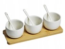 Porcelánová súprava bambusového taniera + 3 biele misky