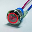 Kovové tlačidlo osvetlené pozičné svetlá 16mm LED 12V 24V SPDT bi