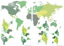 Nálepka na stenu MAPA SVETA