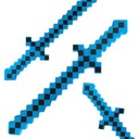 MINECRAFT Pixelový meč svetelný zvuk Modrý