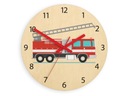 Detské tiché nástenné hodiny FIRE TRUCK