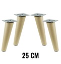4 x 15 cm lakované šikmé nohy s montážnou doskou