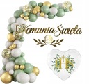 Balónový oblúkový dekoračný set COMMUNION kiwi NAME