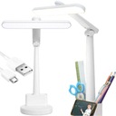 ŠKOLSKÁ STOLNÁ LAMPA USB 46 LED DOTYKOVÁ NA STOJAN NA STOLNÝ TELEFÓN BIELY
