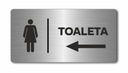 DÁMSKE WC ľavé | Doska z nehrdzavejúcej ocele Tlač