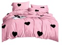 Posteľná súprava 200x220, 3 kusy. Prikrývka na vankúš Pink Hearts