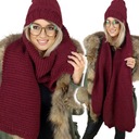 WARM Set HAT + WOOL SCARF dámsky hrubý zimný šál POLISH