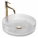 KÚPEĽŇOVÉ UMÝVADLO NA DESKU, SKLENÉ, okrúhle, CRISTAL 39, TRANSPARENTNÉ