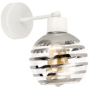 LED nástenná lampa biela sklenená guľa E27