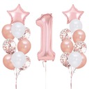 Sada ročných balónov z ružového zlata, 19 ks