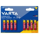 Batérie VARTA LongLife MAX Power AA 5+3 = 8 ks.