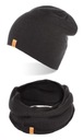 Čierna pánska súprava zimného jesenného oteplovača čiapky a krku