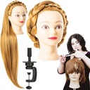 Kadernícka cvičná hlava, statív na uchytenie umelých vlasov, dĺžka 85 cm, blond